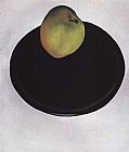 Apple Canvas Paintings - Green Apple on Black Plate 1922